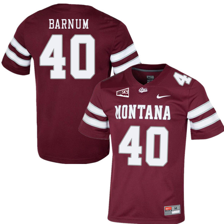 Montana Grizzlies #40 Cooper Barnum College Football Jerseys Stitched Sale-Maroon